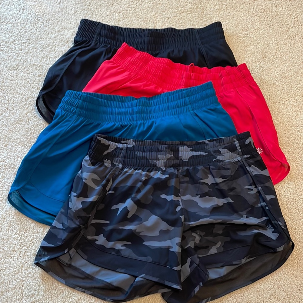 Athleta Mesh Racer Run Short 4” Bundle